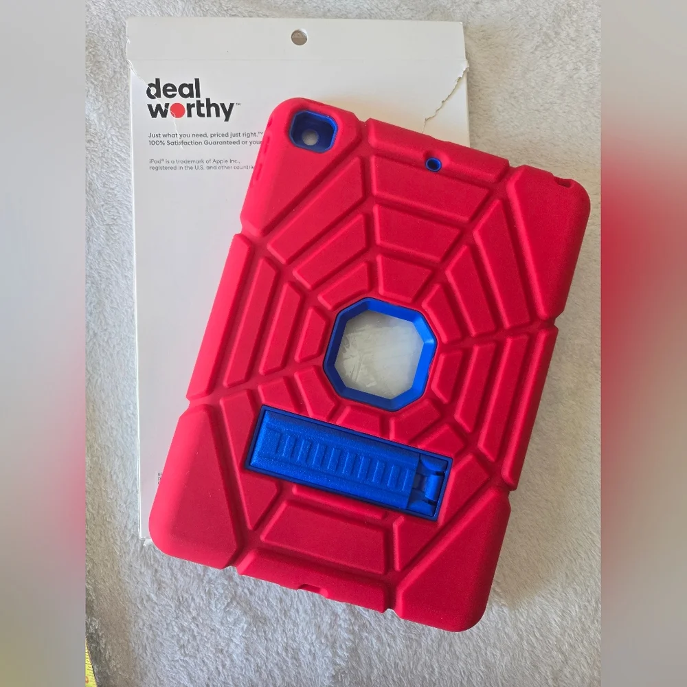 Blue and Red Tablet Case with Screen Protector